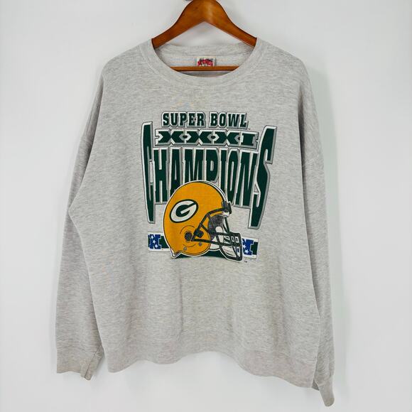 Vintage Green Back Packers Sweatshirt XXL Men’s Nutmeg Crew Neck Super Bowl 1997 - Picture 1 of 9